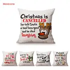 Забавный смешной принт с надписями Рождественское украшение милый мультяшный Санта-Клаус диванная Подушка Чехол Рождественская насмешка художественная Подушка Чехол