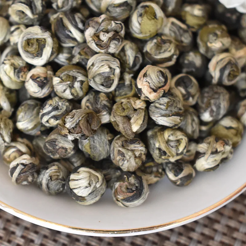 Paquete de regalo de perlas de t&eacute; de jazm&iacute;n, 2020 naturales, frescas, perlas de drag&oacute;n, t&eacute; verde-2