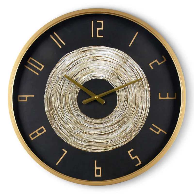 

Large Wall Clock Vintage Metal Wall Watch Gold Silent Nordic Clocks Home Living Room Bedroom Decoration Mechanism Zegary Gift