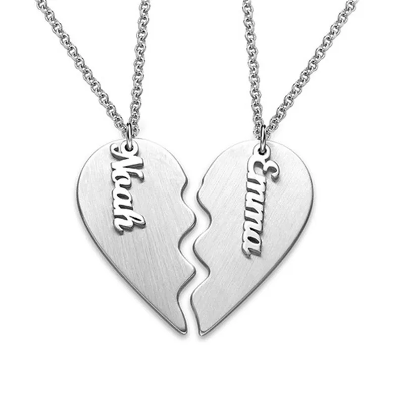 

AIYANISHI 925 Silver Personalized Customized Name Heart Necklace Pendant Custom Nameplate Necklaces for Women Men Handmade Gifts