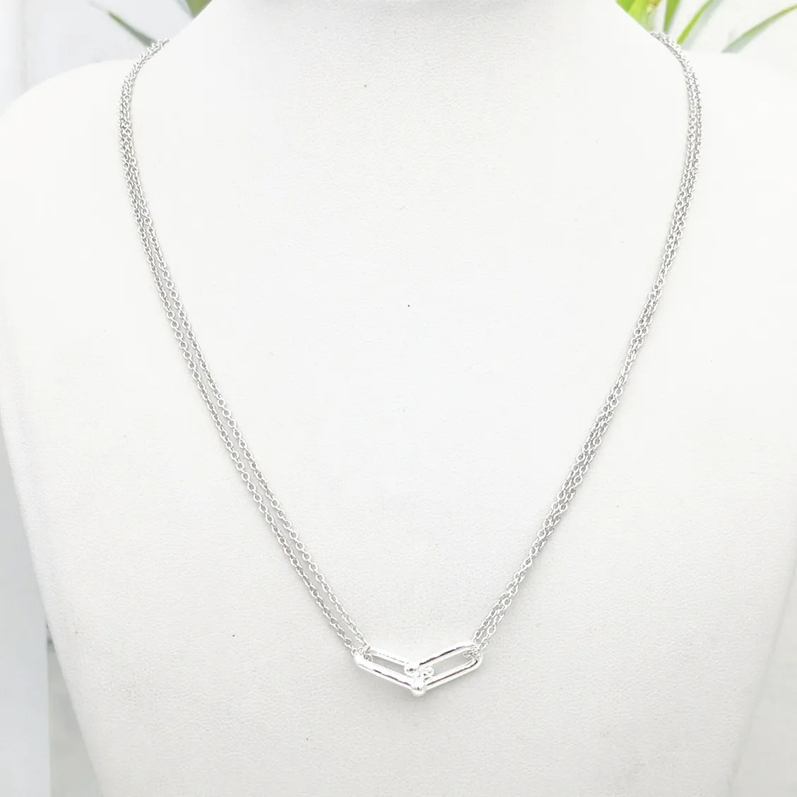 

100% pure silver ms classic golden rose gold U letter heart-shaped pendant necklace couples personality fashion accessories