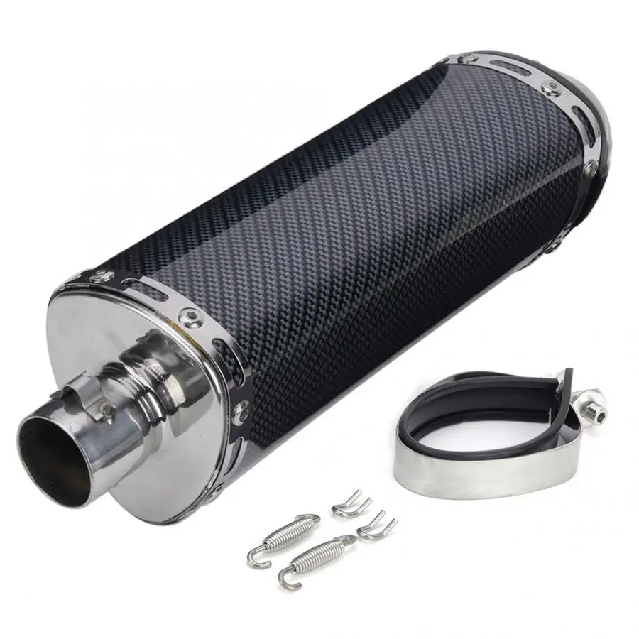

38mm Carbon Fiber Grain Exhaust Muffler Pipe for Motorcycle Electric Scooter ATV All-Terrain Bicycle