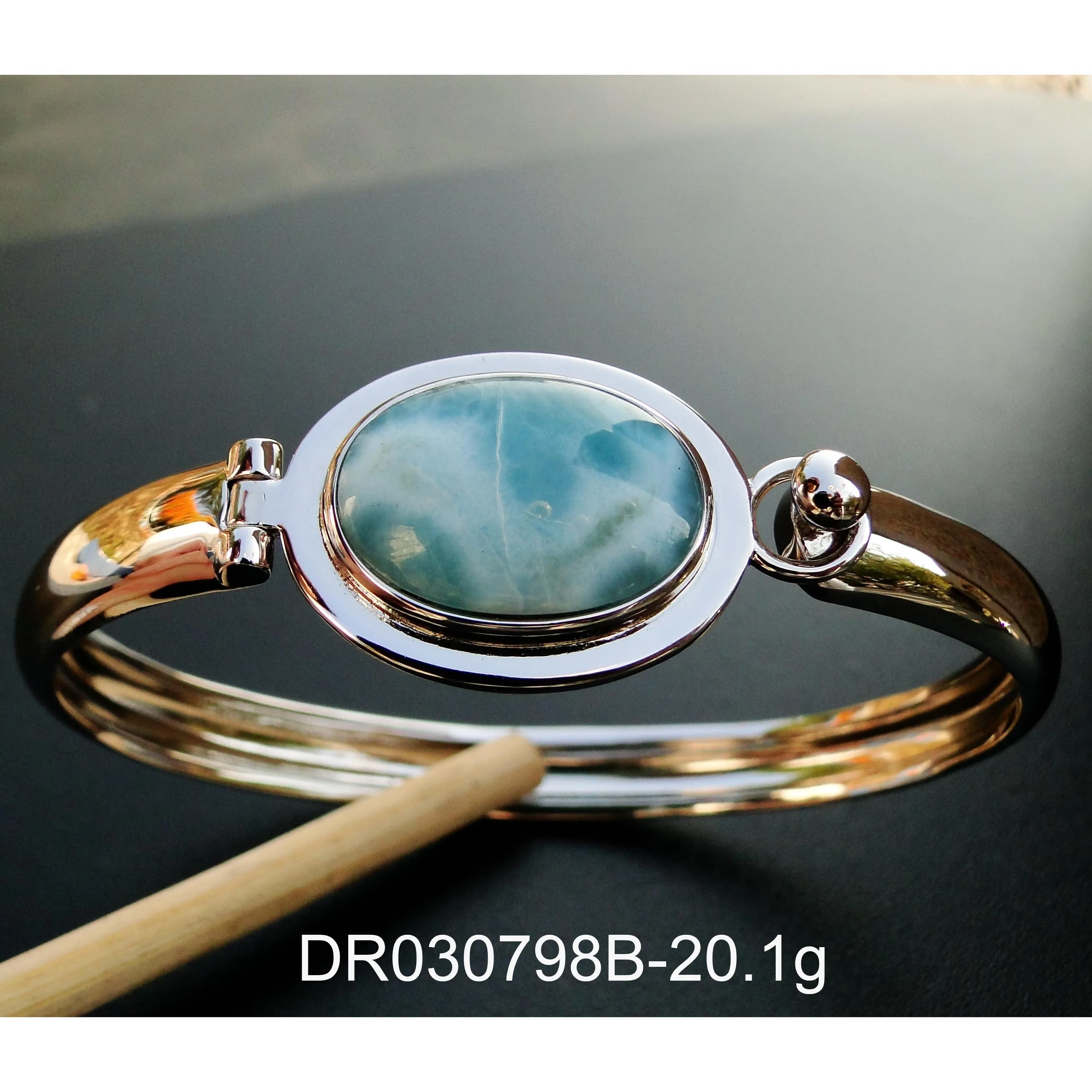 DJ CH браслет из 100% натурального синего лиримара с камнями для