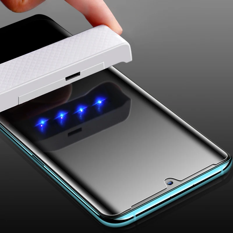Ультрафиолетовый жидкий клей закаленное стекло для huawei P30 P20 Pro защита экрана Lite