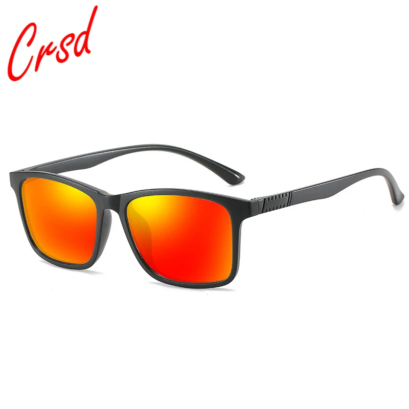 

CRSD 2020 Fashion Square Polarized Sunglasses Lens Vintage Eyewear UV400 Mirror Sun Glasses For Men/WomenBrand Unisex Retro TR90