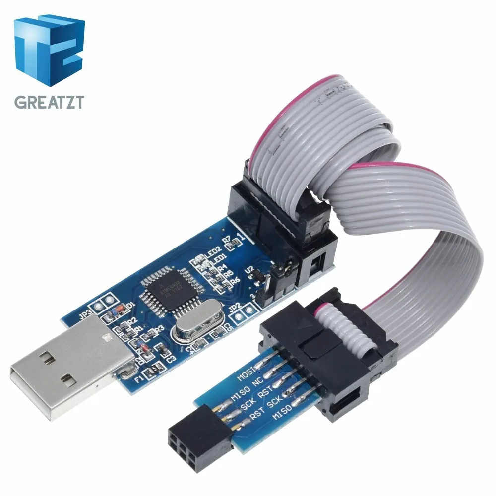 1LOT New USBASP USBISP AVR Programmer USB ISP USB ASP ATMEGA8 ATMEGA128 Support Win7 64K - Цвет: 1 Set