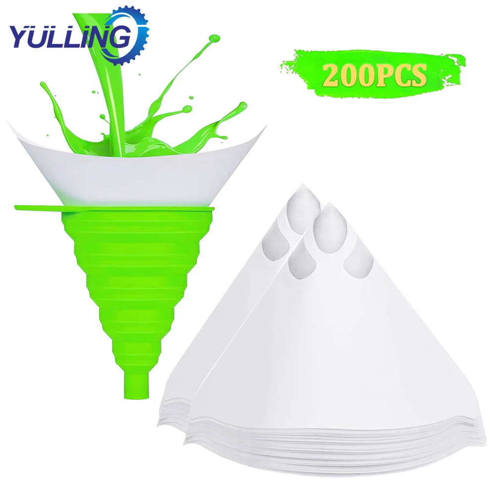 

200 Pcs Filters Purifying Cup Micron Nylon Conical Paper 100 Mesh Paint Strainers nylon mesh Uniform filtration For Car paint