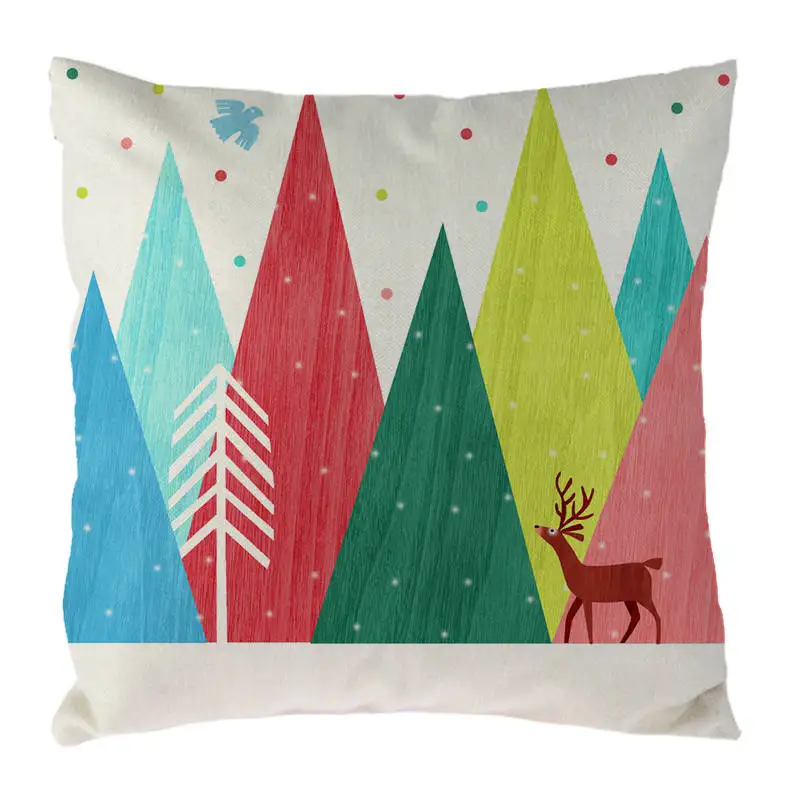 Deer Tree Pillows Cover Winter Style Cushion Christmas Pillow Case Snow Throw Decorative 1666 |