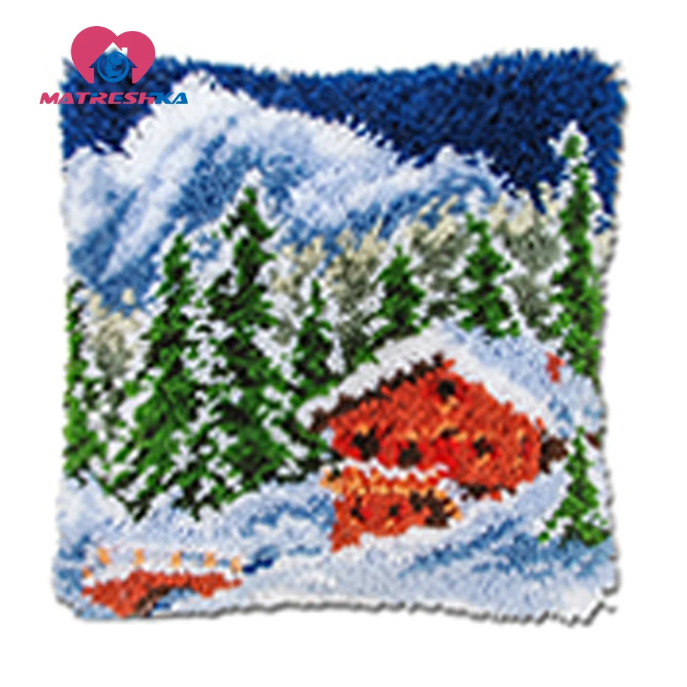 Рождественская вышивка Gfit подушка с защелкой крючок ковер наборы сделай сам
