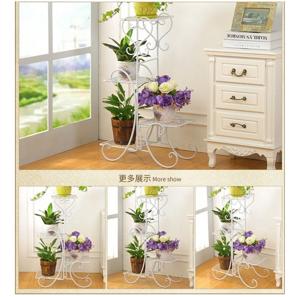 4 уровневая подставка для растений угловая полка в помещении и на улице держатель