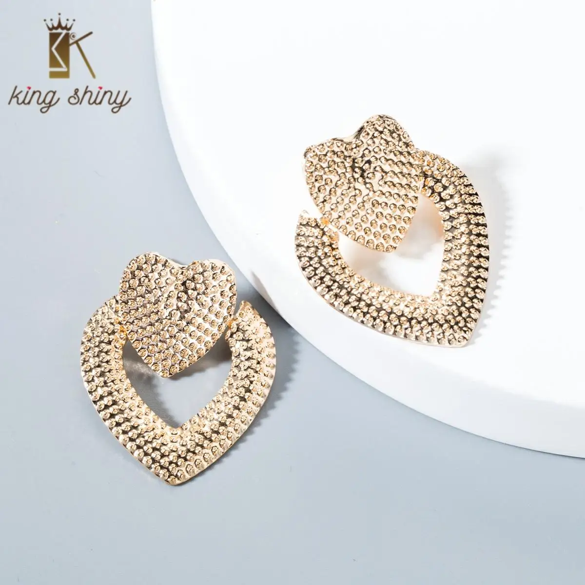 2020 Za фирменные Эффектные серьги в форме сердца для женщин Роскошные блестящие