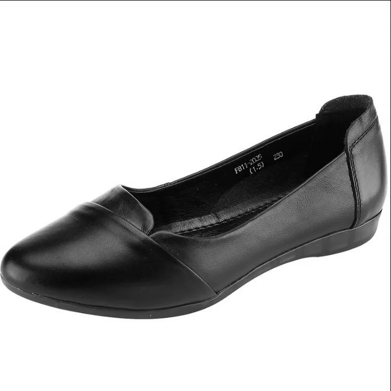 2020 New Genuine Leather Women Flats Comfortable soft Pointed Toe Solid Pregnant Driving Ladies Loafers Shoes Mother Shoes