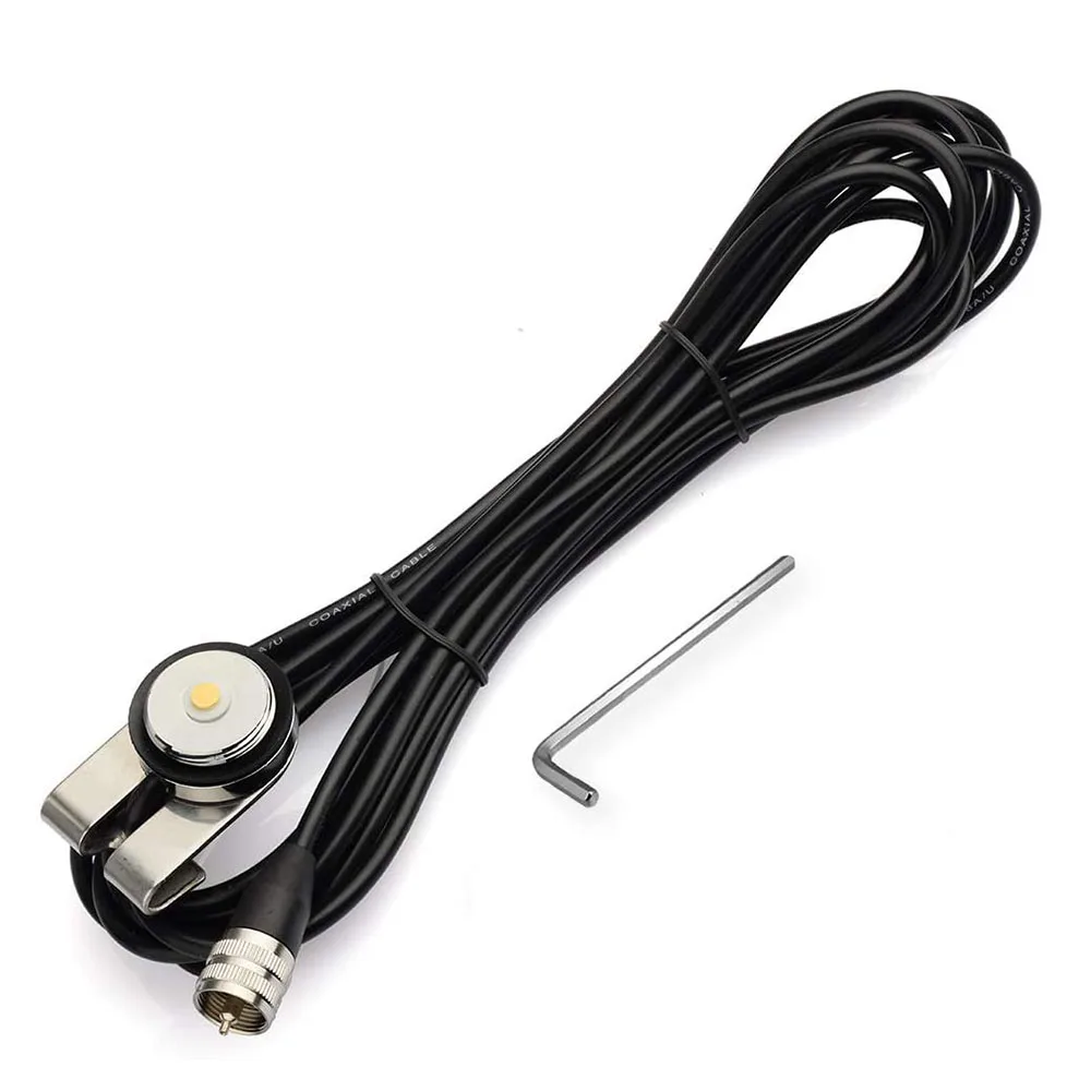 Eightwood Vehicle CB Radio Ham Radio Mobile Radio Antenna NMO Mount Fix Bracket Lip Mount with 5m RG58 UHF PL259 Male Connector