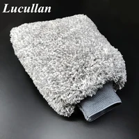 lucullan water proof car detailing mitt super soft long pile microfiber material gloves for car foam washing