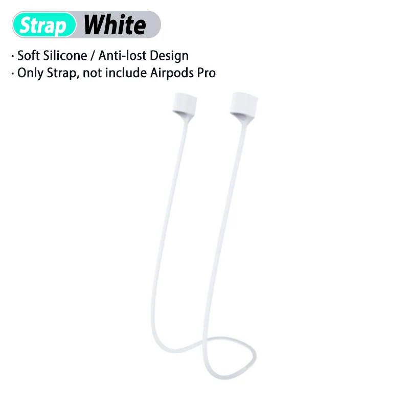 white anti-loss rope Красочная Пылезащитная наклейка для AirPods Pro, беспроводная зарядная коробка для наушников, защитная пленка внутри, защита для Air Pods Pro 3 - Цвет: white anti-loss rope