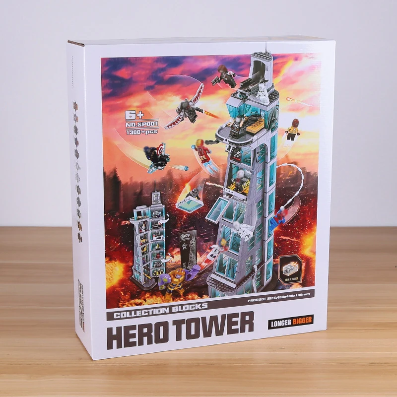 Новинка 13 напольные фигурки Avengered Tower суперспайдерман железные герои человек