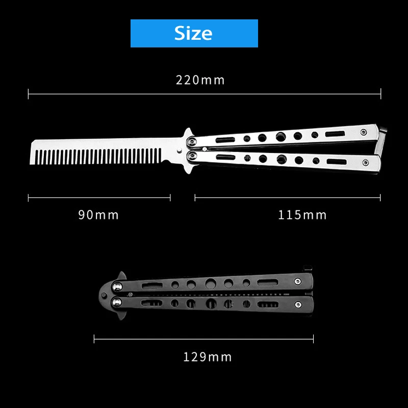 Искусственный нож тренировочный расческа из нержавеющей стали складные