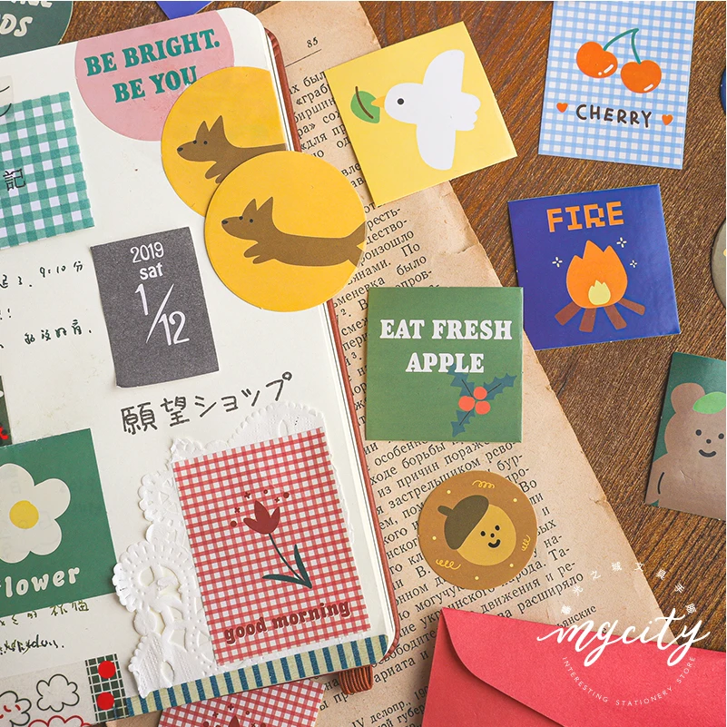 40 pcs Cute Cartoon Bear Hand Account Stickers Bullet Journaling Accessories Scrapbook Deco Stickers Aesthetic Sealing Stickers