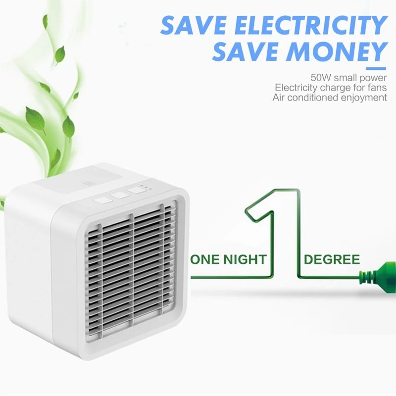 

Portable Air Conditioner, Air Cooler Fan, USB Rechargeable Portable Mini Cooling Fan for Home Office