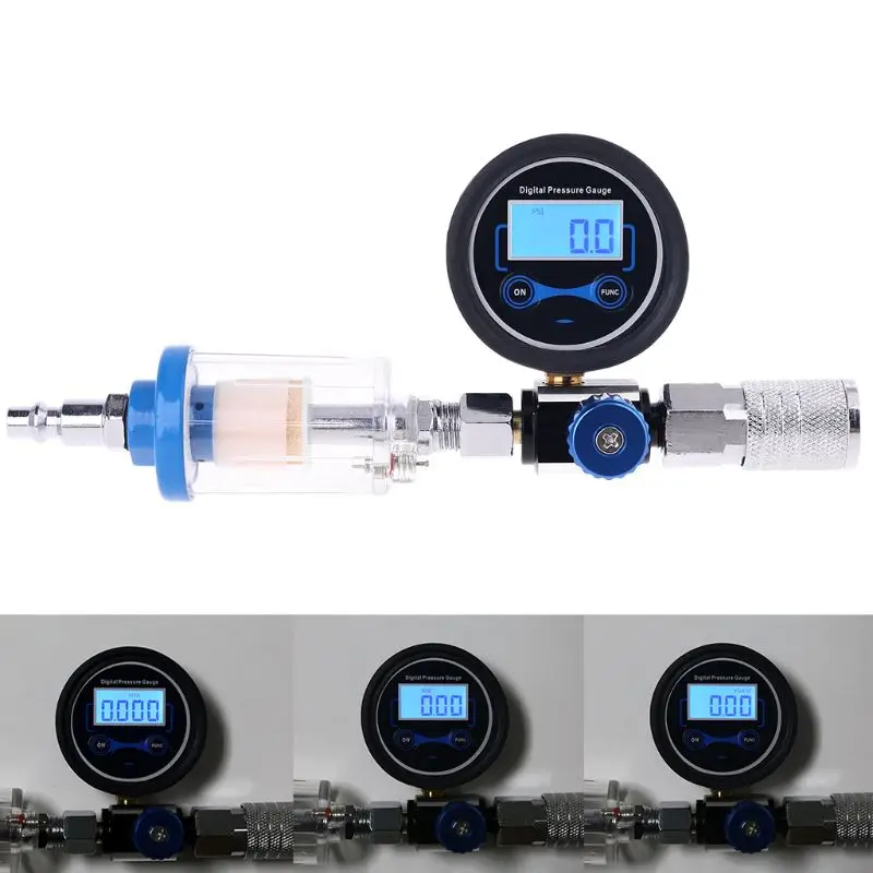 

Digital Spray-Gun Oil Water Separator Spray Pneumatic-Gun Air Regulator Gauge Fitting with Pressure Regulator