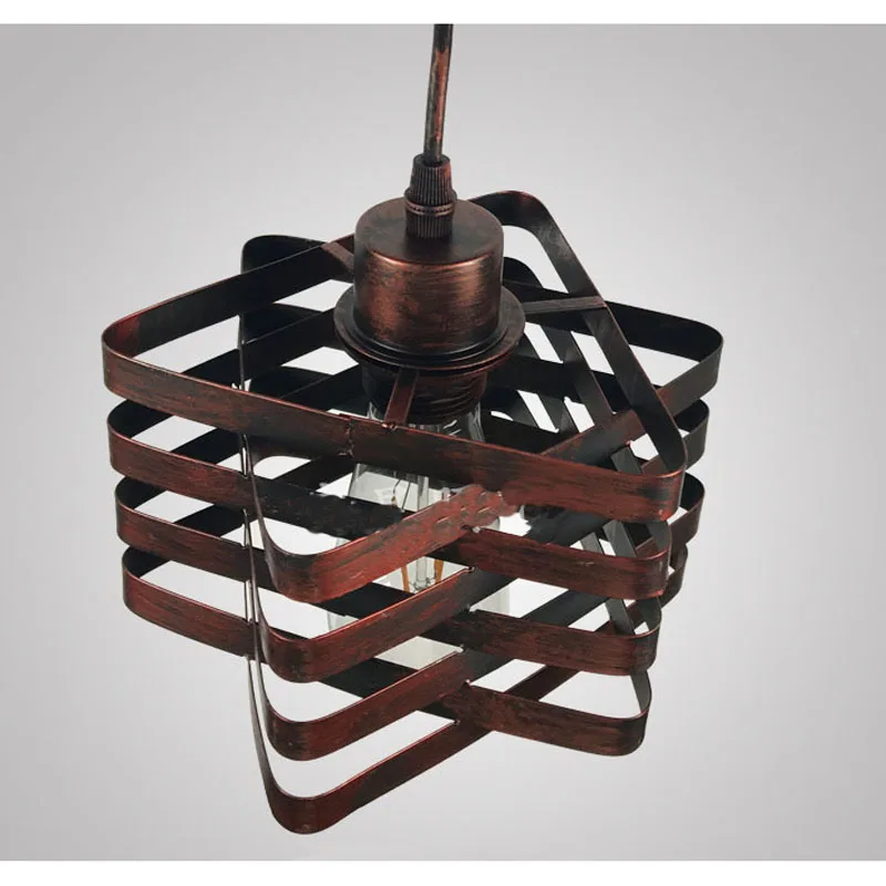 

American Retro Creative E27 Pendant Light Iron Cage Industrial Vintage Wind Pendant Lamp For Restaurant Coffee Shop Clothes Bar