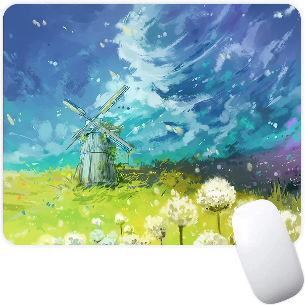 Маленький игровой коврик для мыши компьютерный ноутбука аниме ландшафтный
