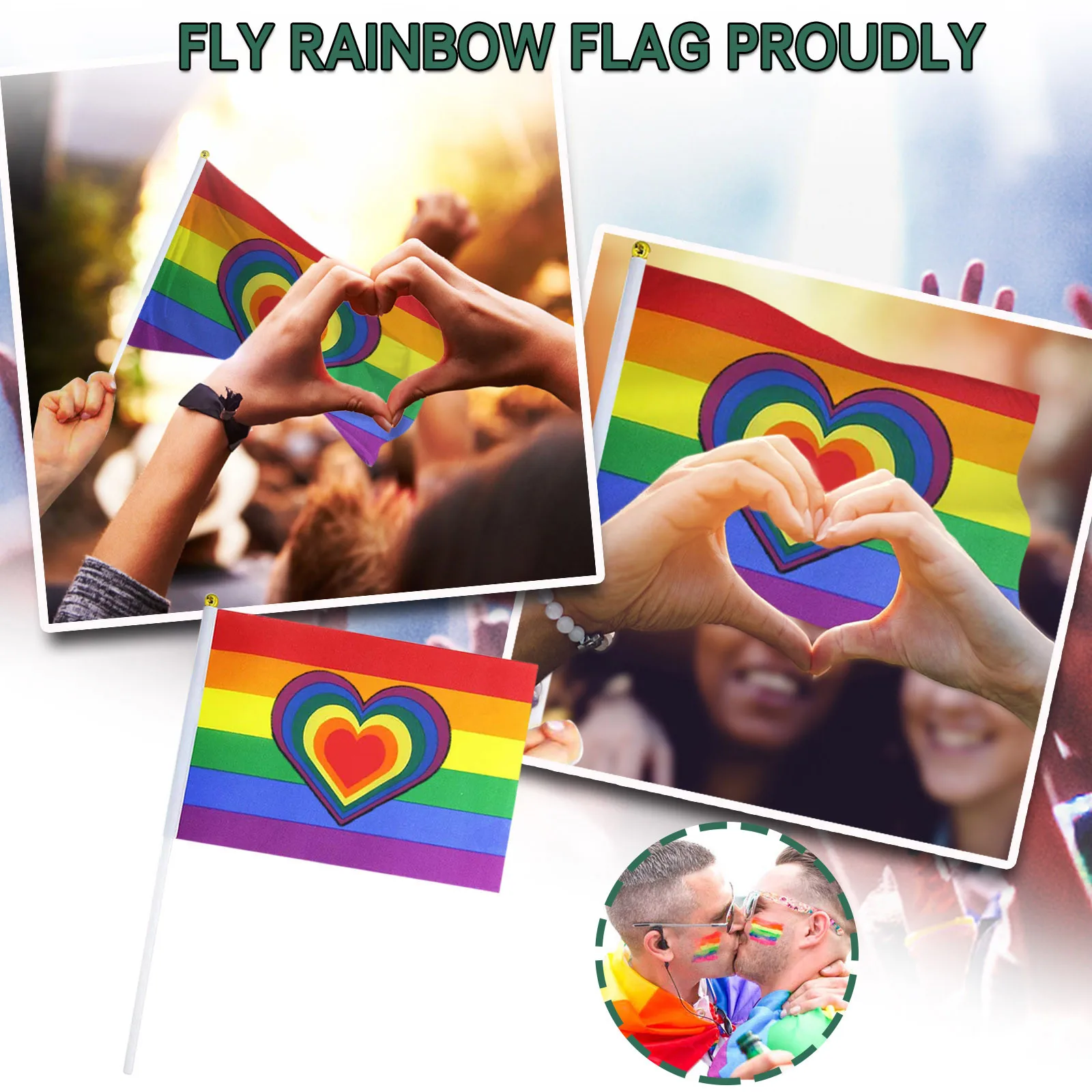 1/5/10 шт. радужные ручные флаги Маленькие Ручные мини-флаги для геев лесбиянок