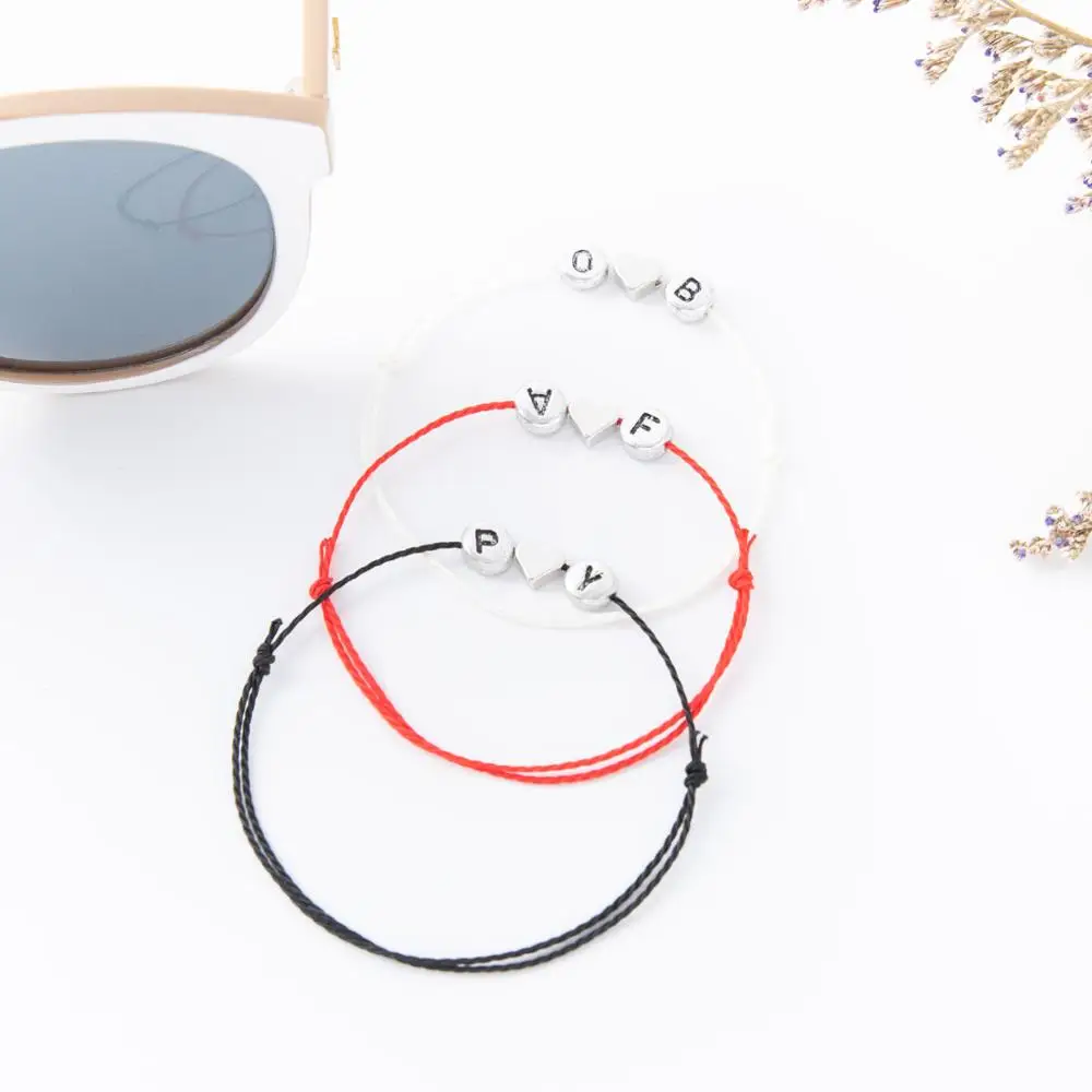 VEKNO разноцветные стринги с буквенными бусинами на заказ браслеты Плетеные