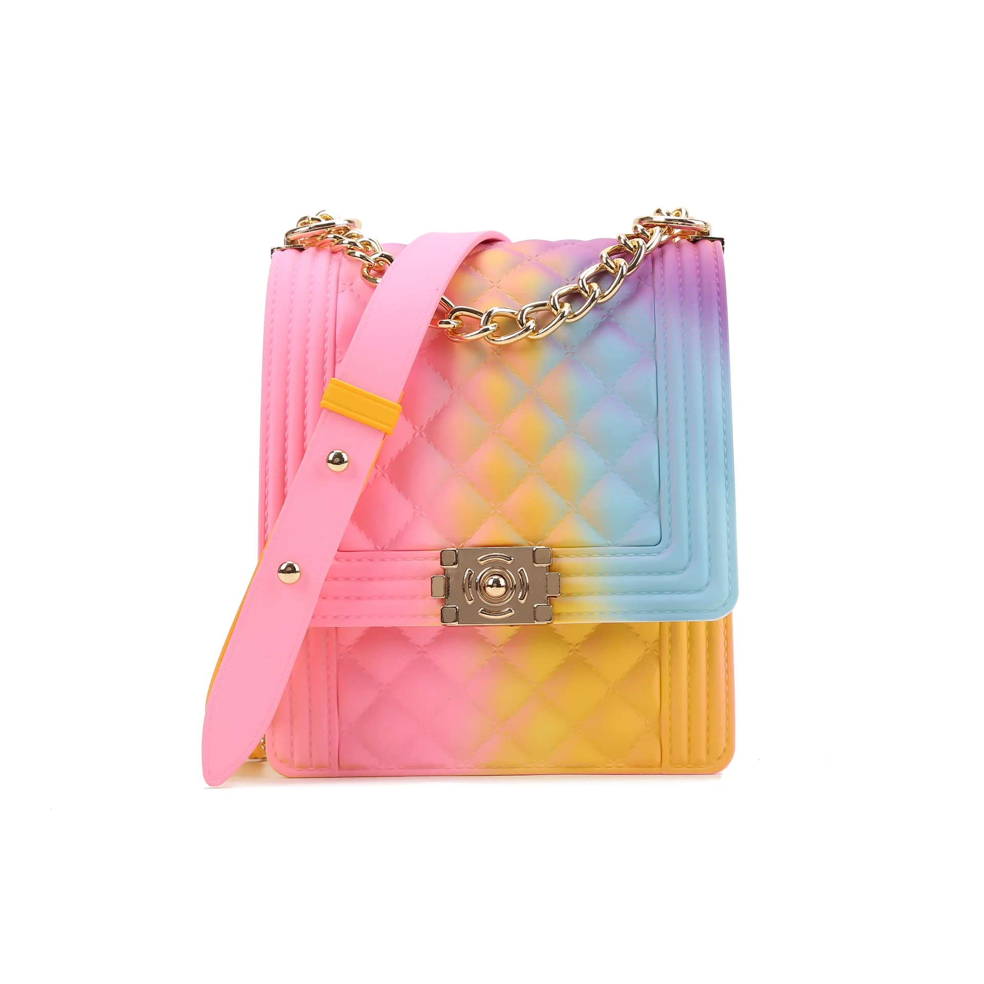 

Fashion hot sell Handbag Candy Jelly bag Waterproof Rainbow Crossbody Bag