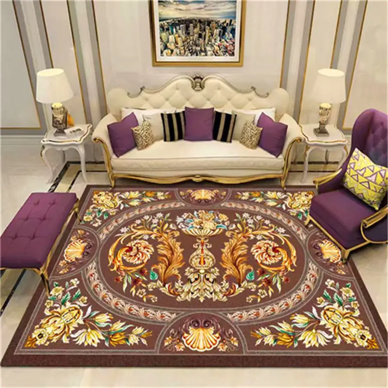

Fashion Modern Elegant Palace Princess Persian Ethnic Style Gray Beige Bottom Living Room Bedroom Bedside Carpet Floor Mat