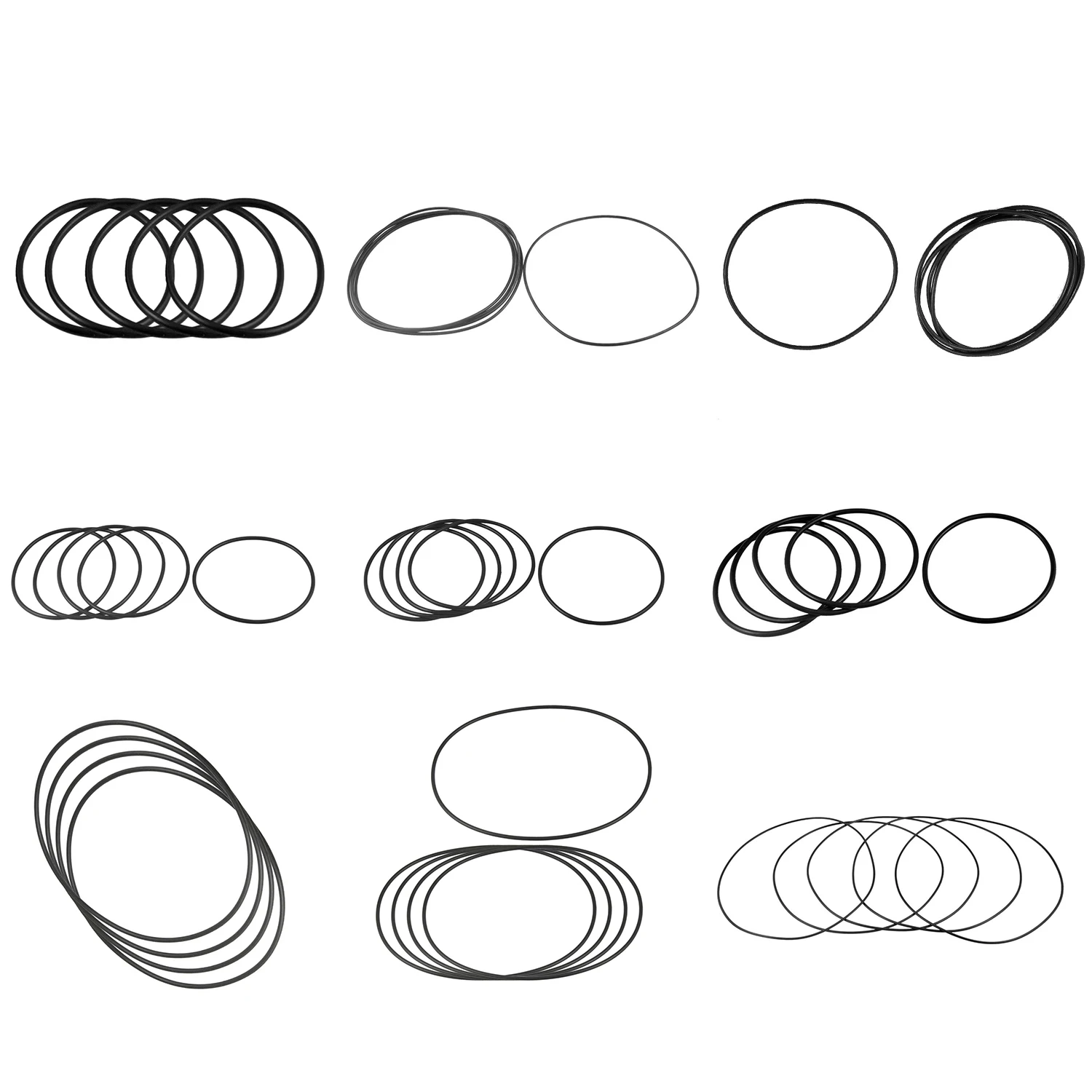 

5 Pieces Flexible Rubber O-Rings Sealing Ring Black