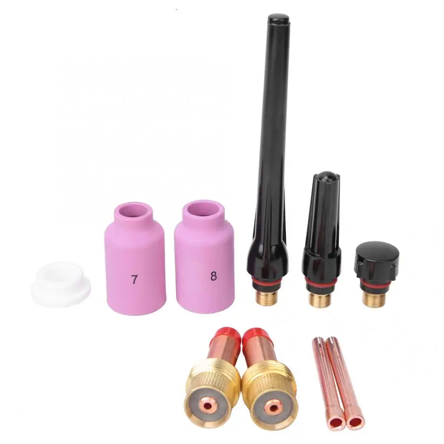 Комплект аксессуаров для газовых линз 3/32 Дюйма 10 шт. сварочного резака TIG 17/18/26 T14