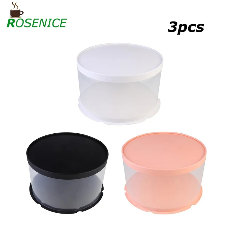 

3pcs Cake Boxes Cake Case Plastic Cake Container Bakery Box For 6-inch