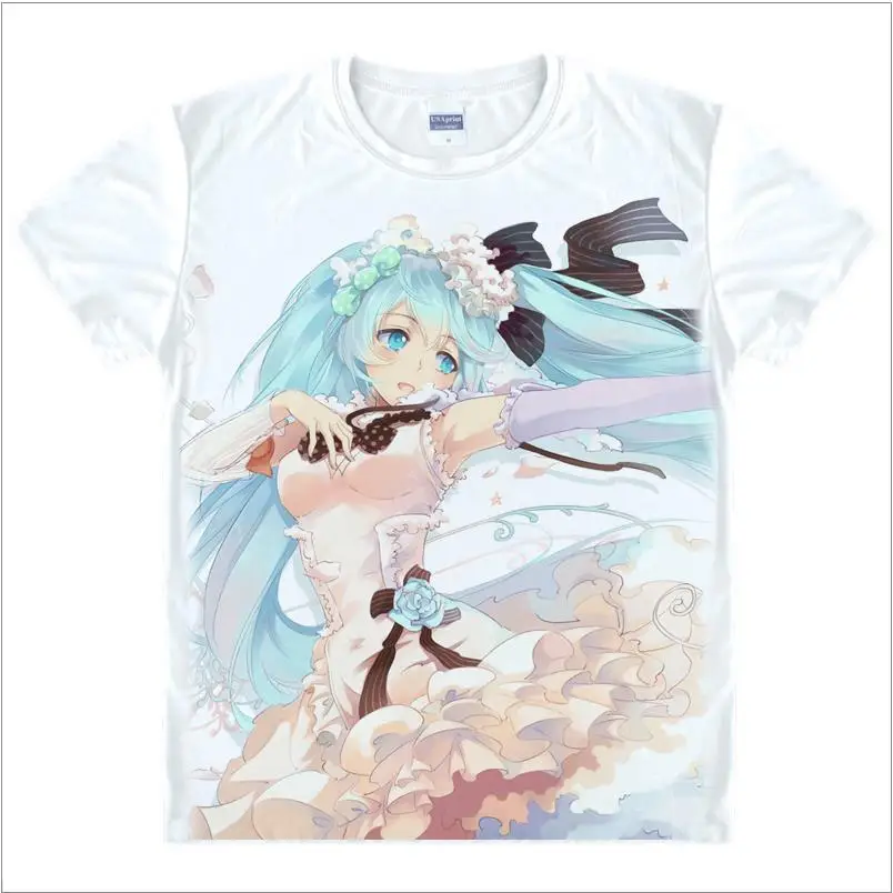 14 Новинка, футболка vocaloid Hatsune Miku, аниме, известная японская анимация, новинка, летняя мужская футболка, карнавальный костюм, Милая футболка - Цвет: 14
