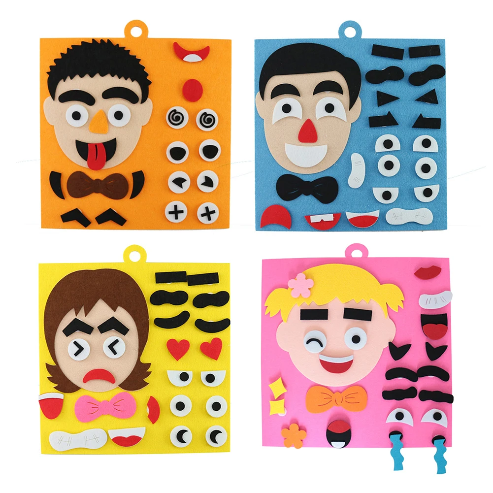 

Children's Fun Early Education Felt Toys DIY Creative Handmade Cloth Book Face Facial Features Matching Early Education Toys