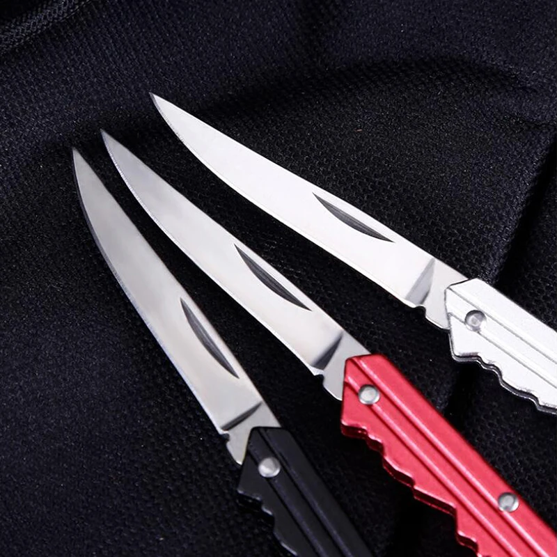 Брелок для ключей Мини нож в виде ключа с несколькими лезвиями фруктов складной