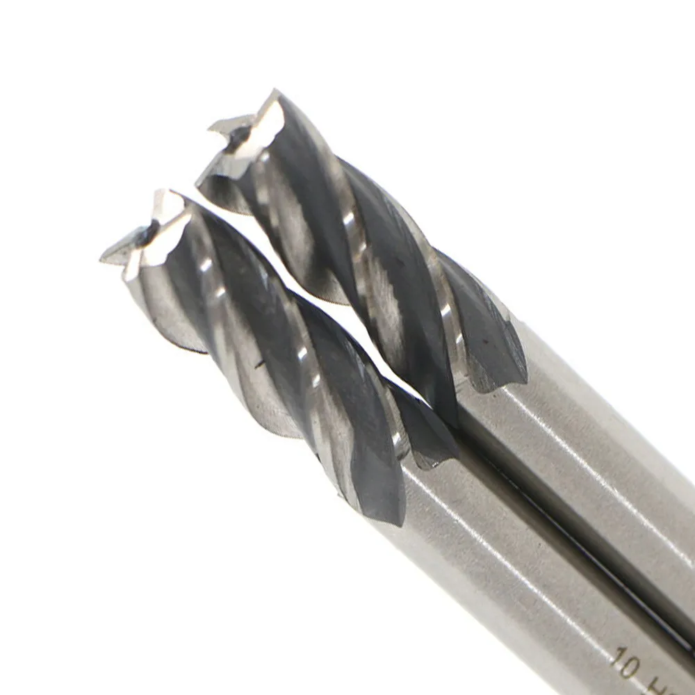 2 шт. 10 мм HSS фрезерный станок с ЧПУ цилиндрическим хвостовиком 4 Флейта концевой