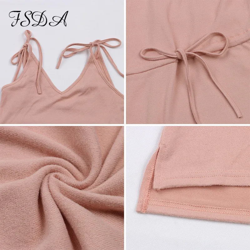 

Mini Casual Dress Backless Solid Slit Wrap Deep V Neck Sashes Spaghetti Strap Sleeveless Sundress Summer Dress Beach Women