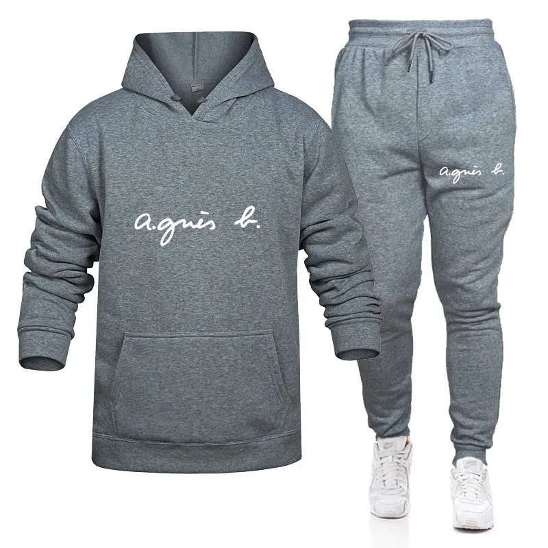 

Men Tracksuit 2 Pieces Men's Winter Jacket Casual Zipper Jackets Sportswear+pants Sweatshirt Suits Print Clothing ropa hombre