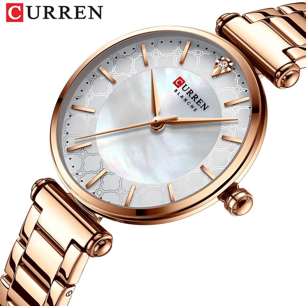 

CURREN New Rose Gold Women Watch Business Quartz Watch Ladies Top Brand Luxury Female Wrist Watch Girl Clock Relogio Feminin