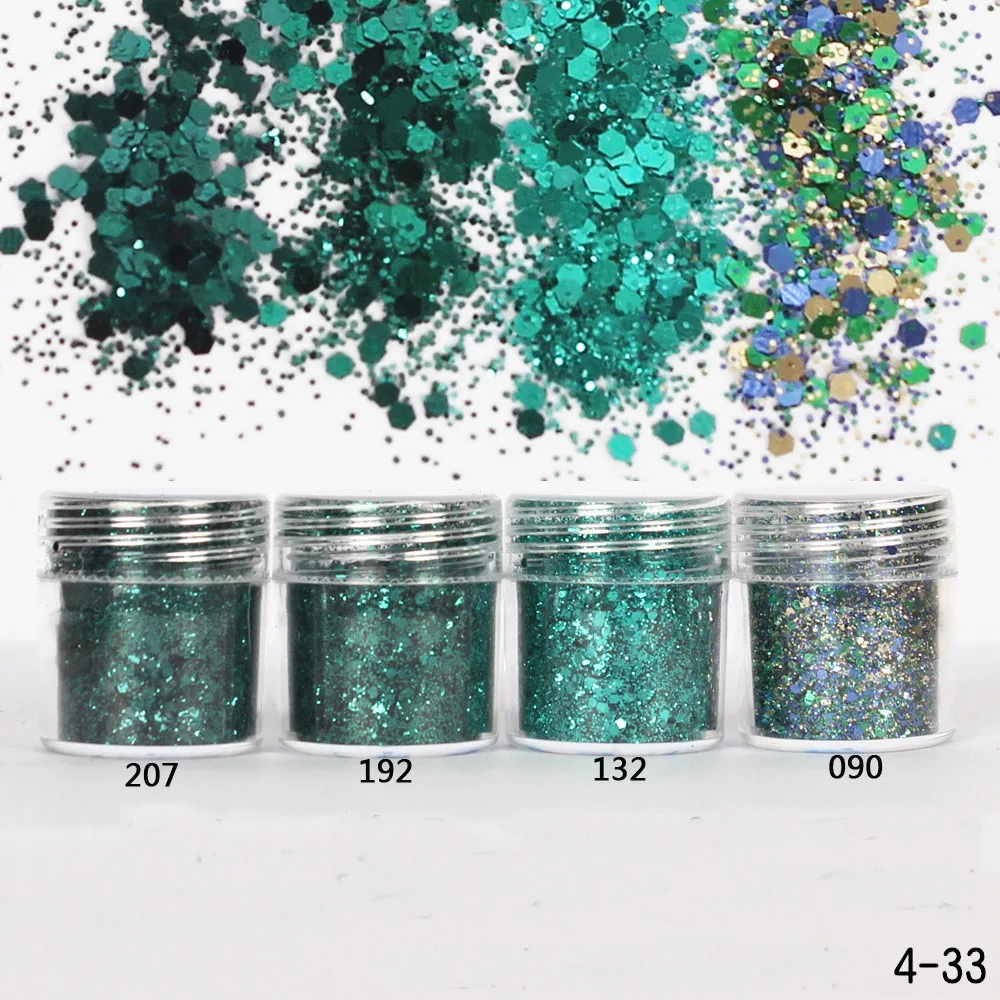 1 коробка 10 мл темно зеленая пудра с блестками для ногтей пайетками гелевого