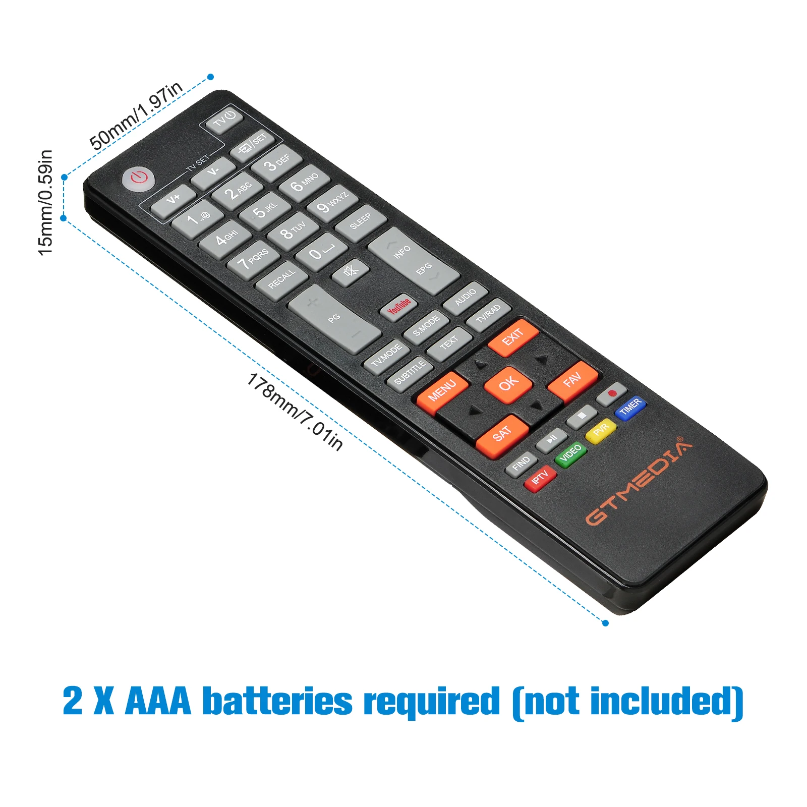 

Gtmedia Brand New 46 keys Remote Control COMBO V8 Full Range Of Products V9 Super GTC v7s 2x Satellite Receiver Accessories