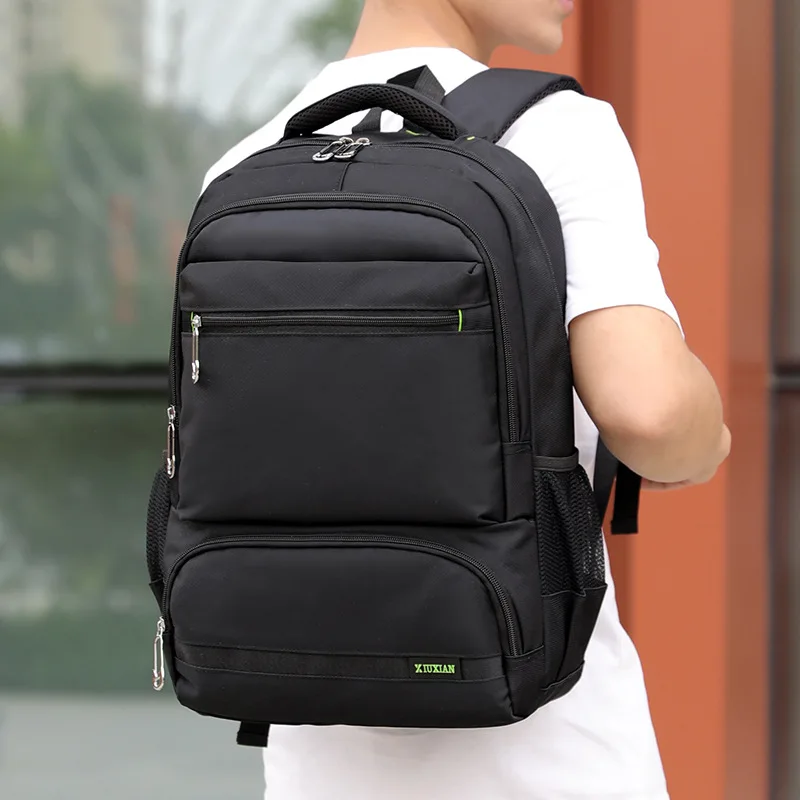 Мужской нейлоновый рюкзак для отдыха в студенческом стиле черный ноутбука 15 6
