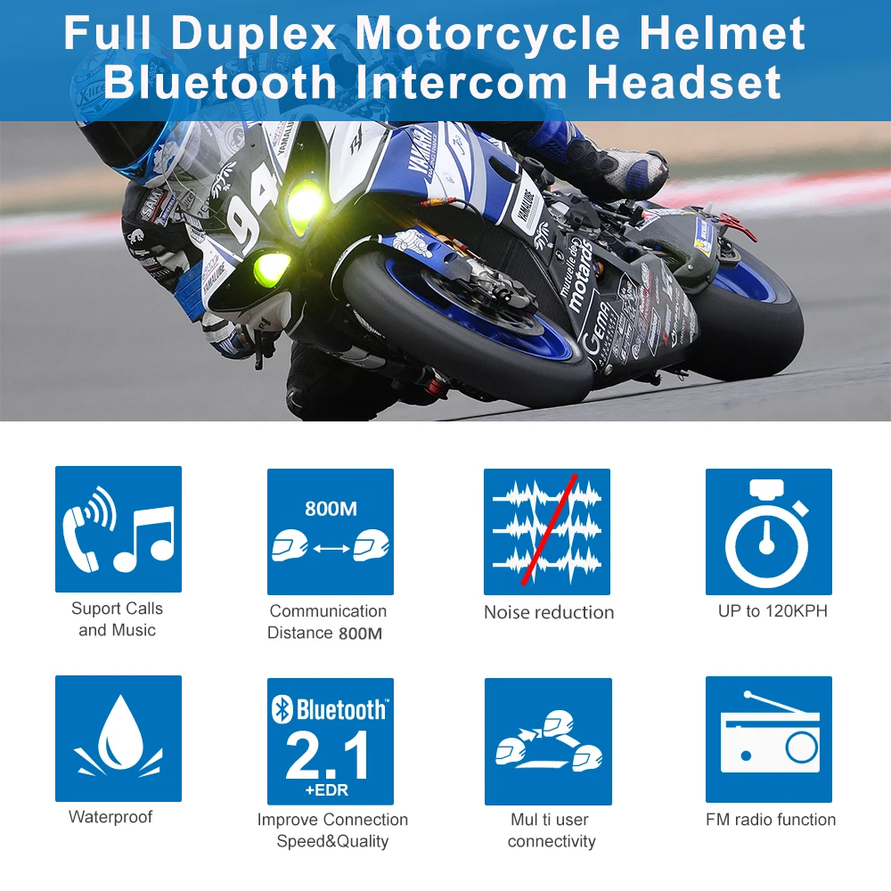 Оригинальный FreedConn TCOM-SC BT Bluetooth водонепроницаемый мотоциклетный шлем внутренняя