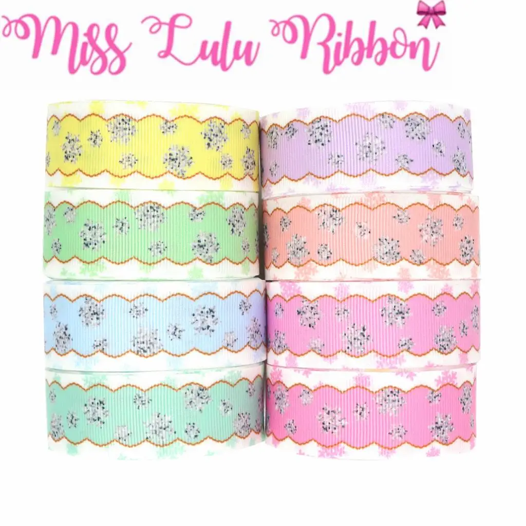 16 мм 75 Снежинка Макарон цветная печатная корсажная/враг лента Геометрическая