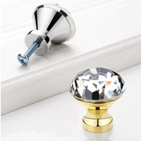 luxury k9 crystal glass diamond design knobs 25mm30mm cupboard drawer pull kitchen cabinet door wardrobe handles hardware
