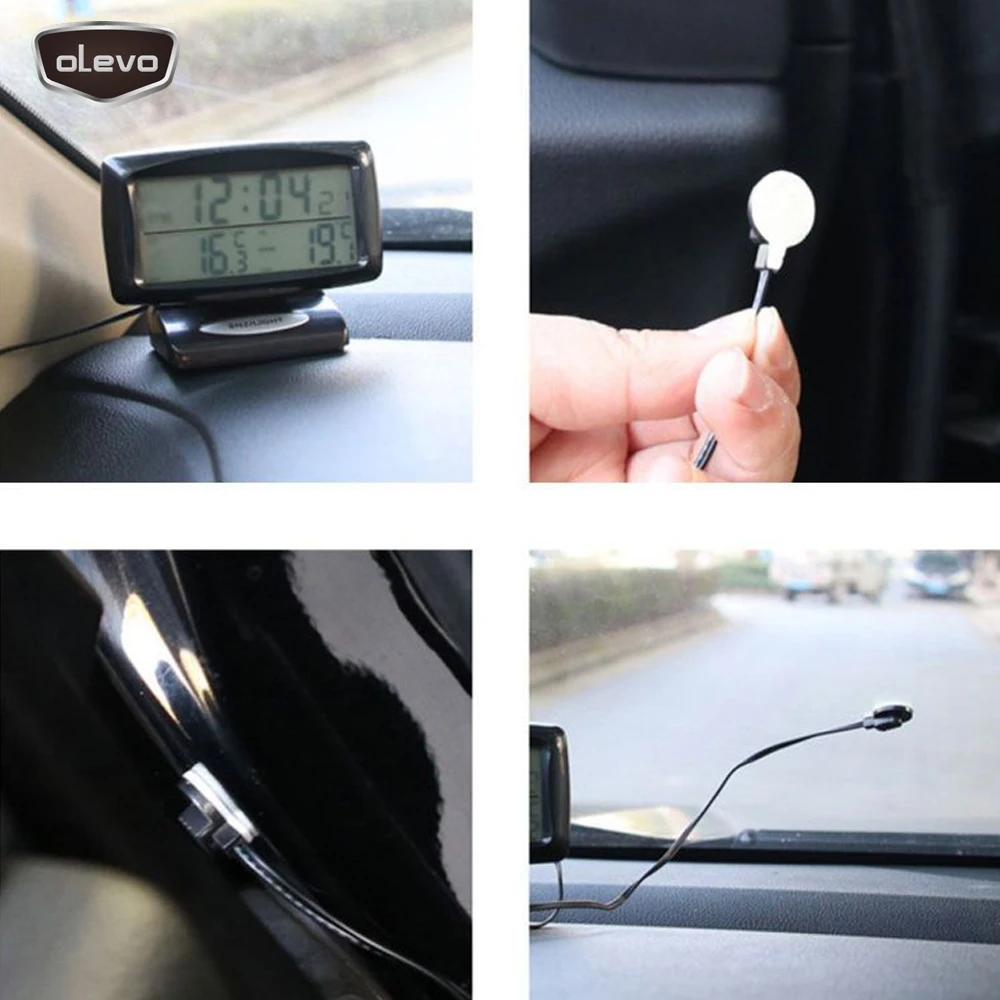 Автомобильные часы 12 В автомобильные с двойной температурой цифровые