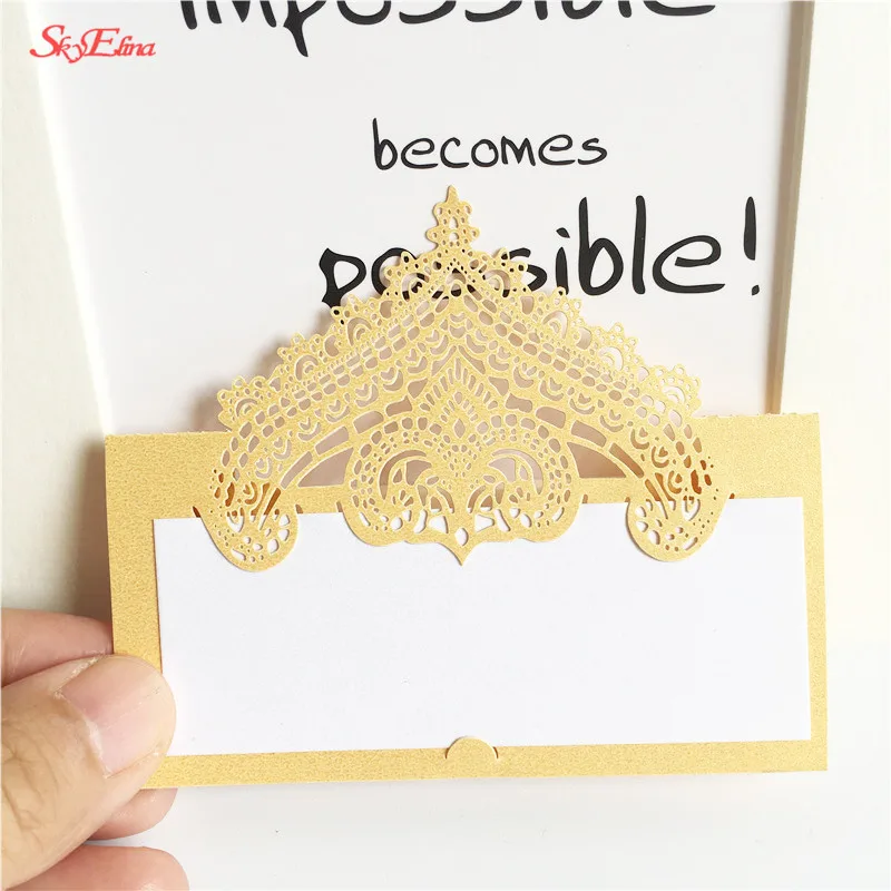 100 шт. винтажные кружевные настольные визитки 5zSH935 с лазерной резкой и номером |