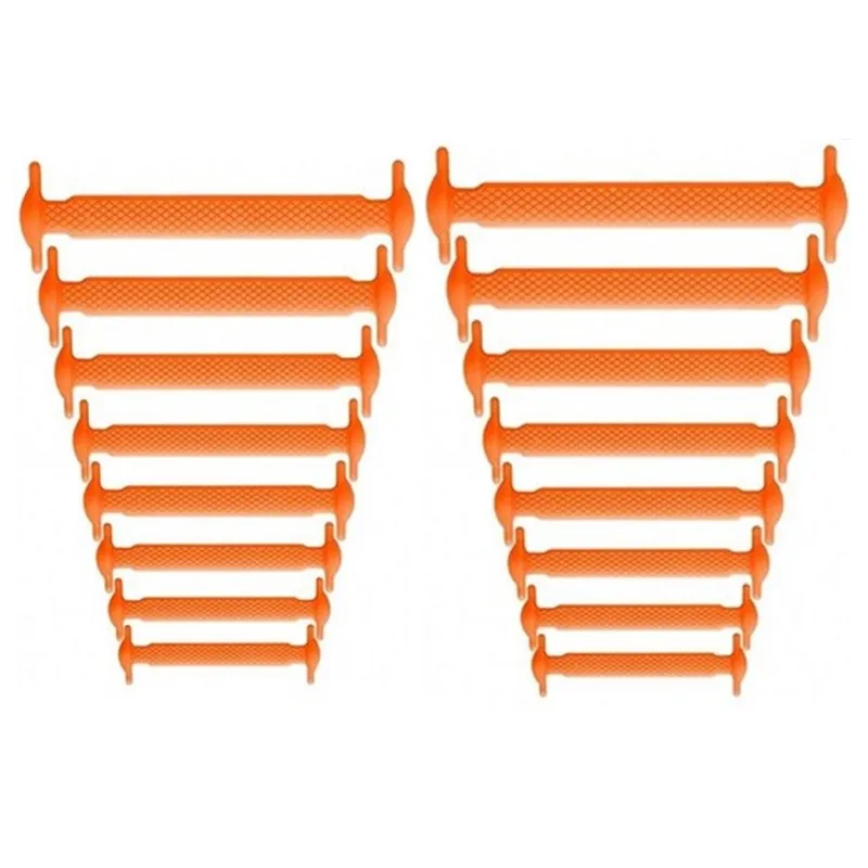 Orange 8 пар/компл. силиконовые шнурки для детей и взрослых Многофункциональный эластичная обувь с гирлянды светодиодные шнурки без завязок для детей и взрослых; ботинки со шнурками; - Цвет: Orange