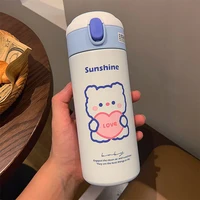 380ml cute korean style thermos bottle creative 304 stainless steel flask vacuum cup coffee tea milk girl travel mug thermo cup